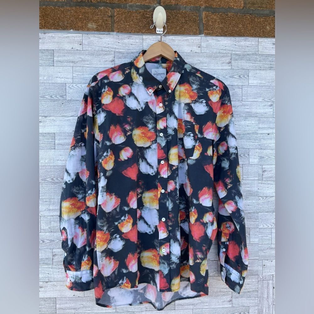 Saturdays surf NYC Floral Button Down long sleeve shirt XL